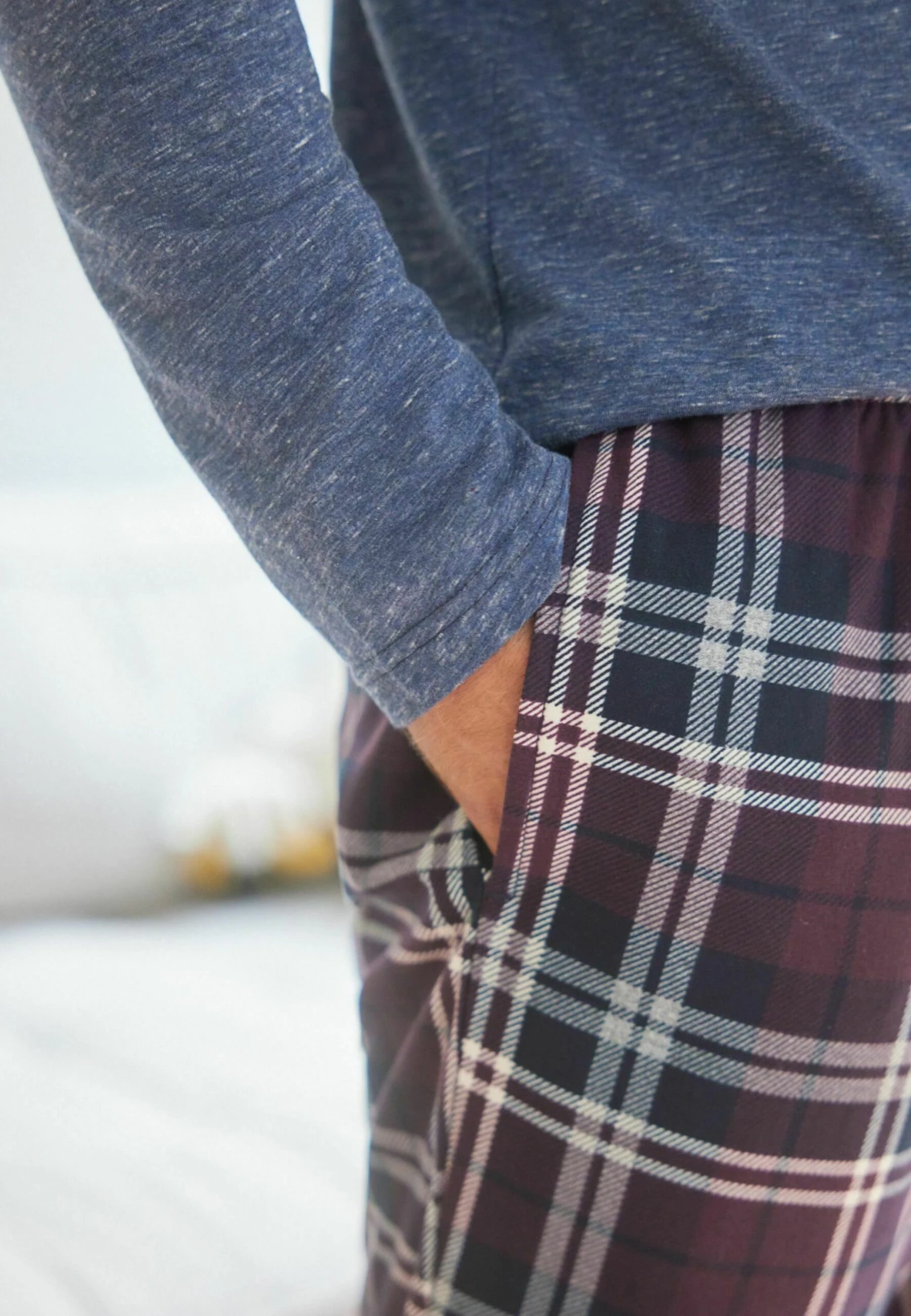 Next Motion Flex Cosy - Pyjama - Blue Plum Red Check - Afbeelding 3