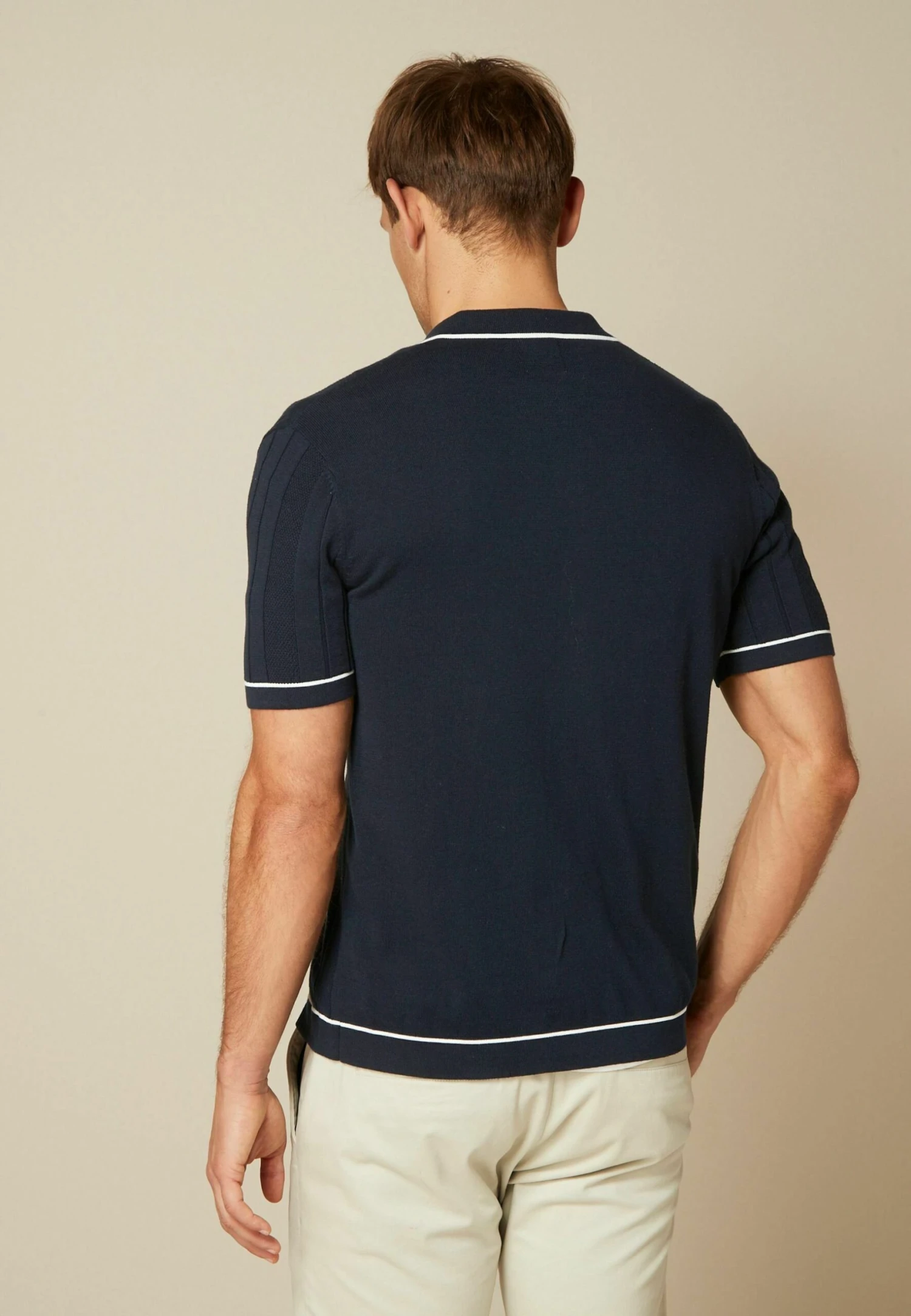 Next Geo Button-Through Standard - Vest - Navy Texture - Afbeelding 2