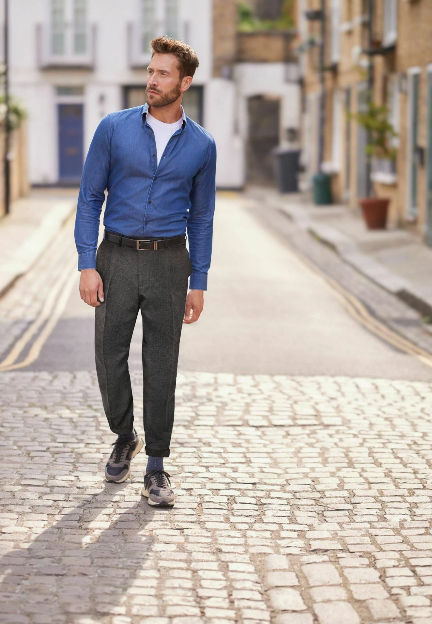 Next Pleated Nova Fides Formal Tapered Fi - Broek - Brown