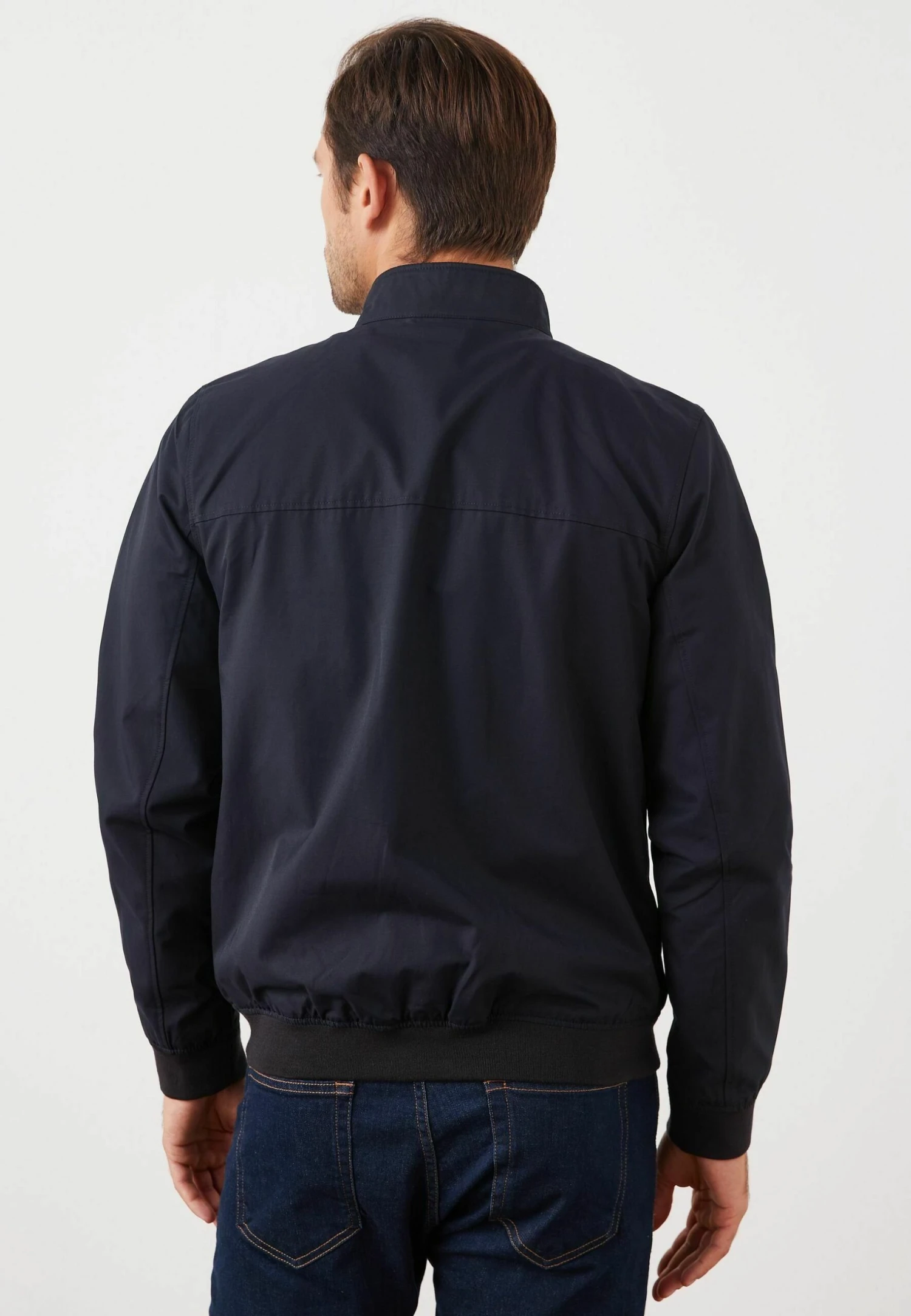 Next Shower Resistant Check Harrington- Jas - Navy Blue - Afbeelding 3