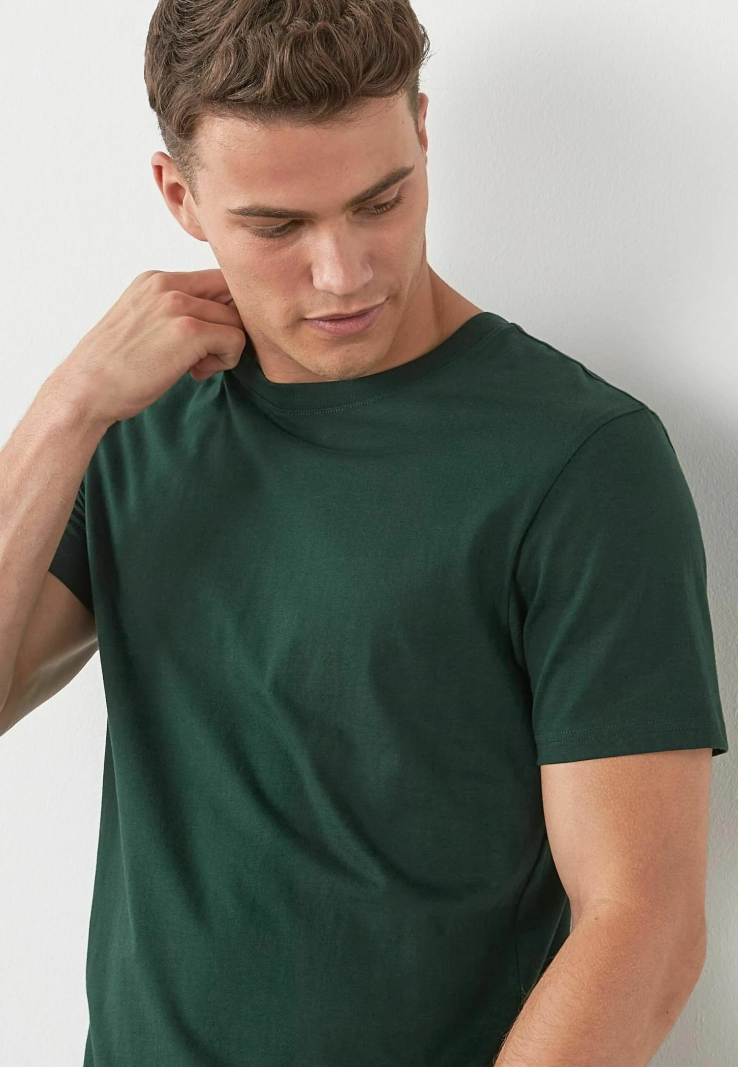 Next Essential Crew Neck Regular Fit - T-Shirt Basic - Bottle Green - Afbeelding 3