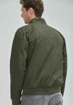 Next Shower Resistant Check Harrington- Jas - Khaki Green