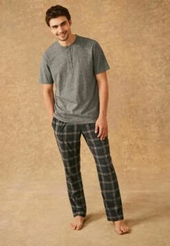 Next Motionflex Cosy Set Standard - Pyjama - Grey Black Check