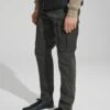 Next Zip Detail Stretch Regular Tapered - Cargobroek - Dark Khaki Green