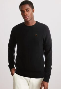 Next Crew Neck With Arm Detail - Trui - Black