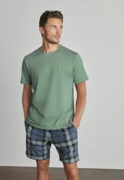 Next Motionflex Cosy Set - Pyjama - Green Navy Blue Check