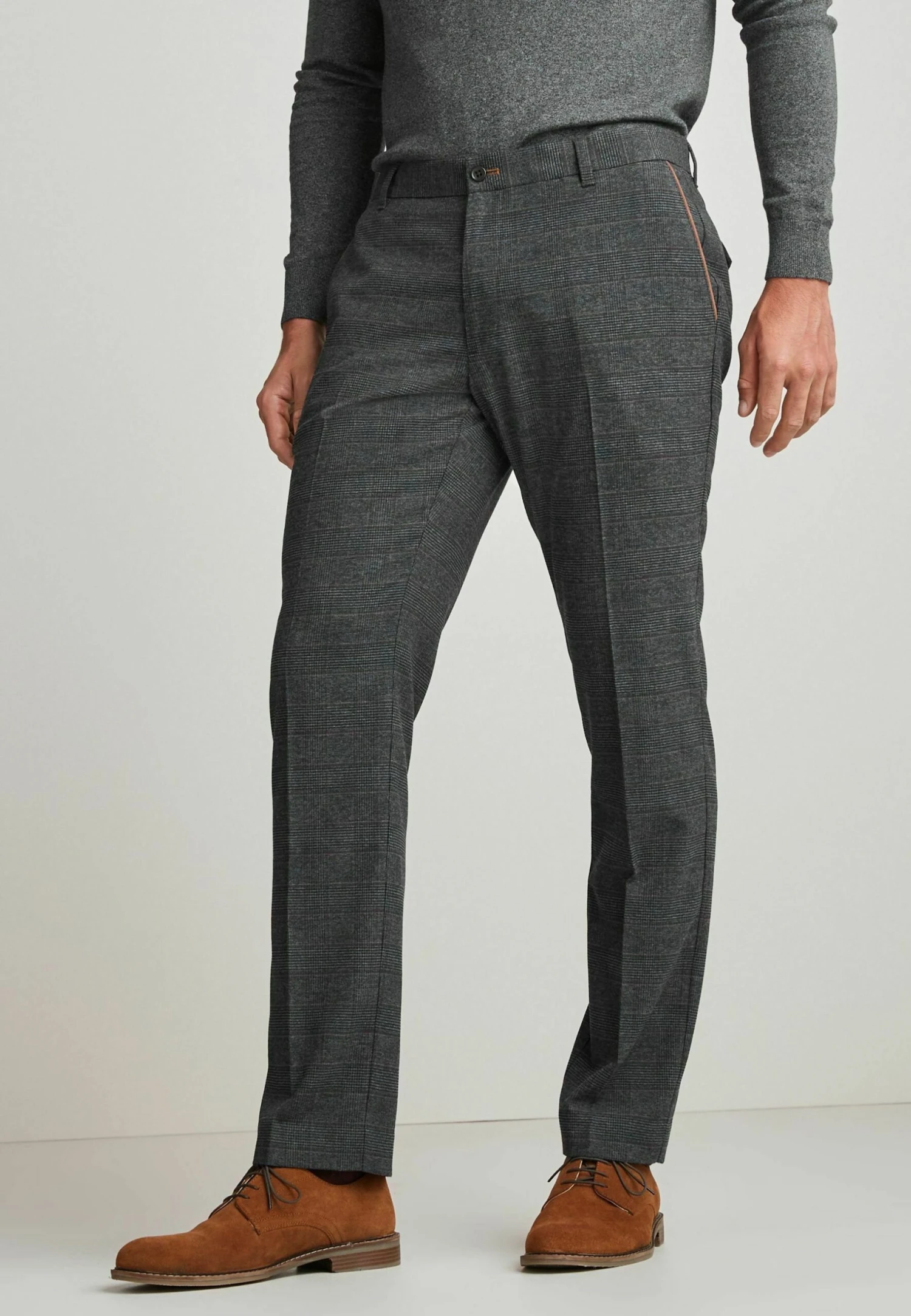 Next Trimmed Check - Broek - Blue