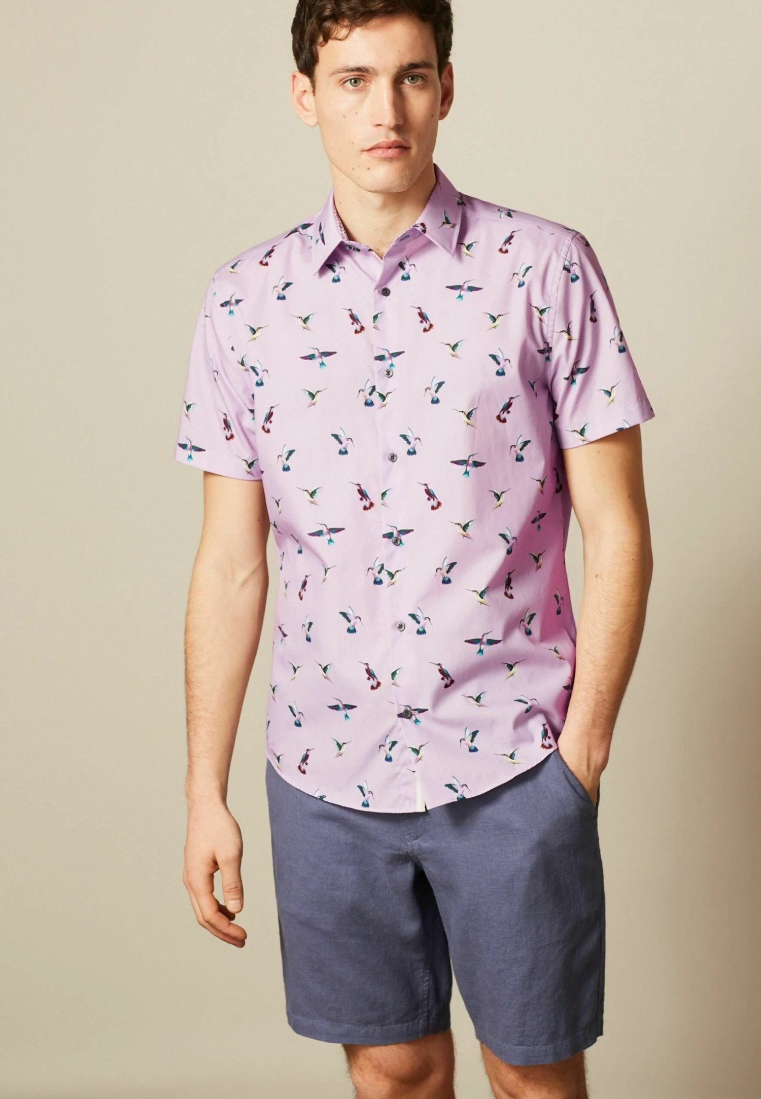 Next Trimmed - Overhemd - Pink Hummingbird